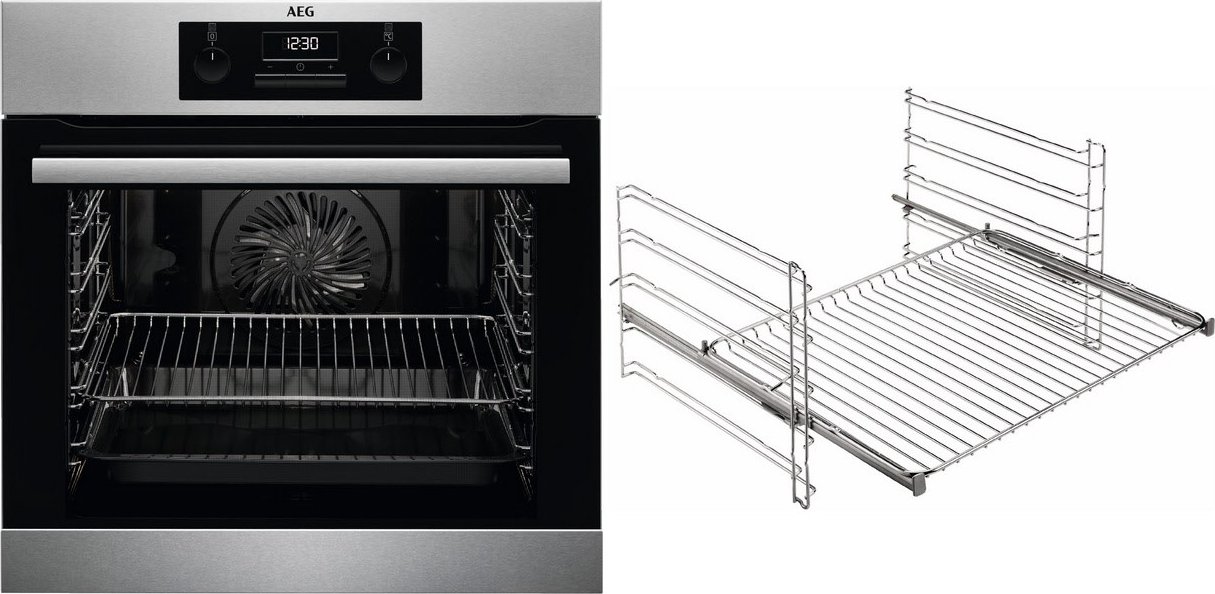 BGH33101BA Einbaubackofen bestehend aus BEB331010M + TR1LFV edelstahl/cleansteel