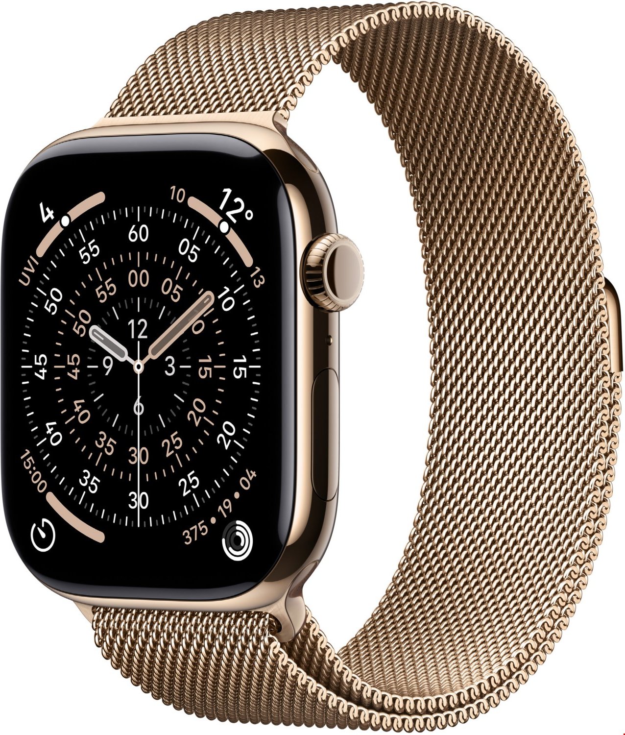 Apple Watch Series 11 (46mm) GPS+5G Smartwatch Titan mit Milanaise Armband M/L gold/gold
