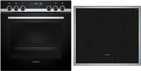 PQ521IA03 Herdset mit Induktionskochfeld HE578GBS4 + EI645CFB6E edelstahl + edelstahl