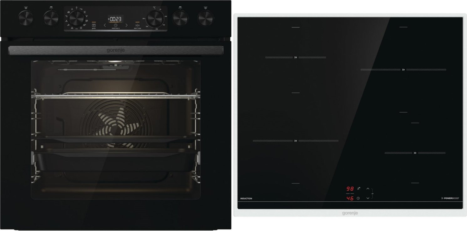 Advantge SIB Herdset mit Induktionskochfeld schwarz + edelstahl