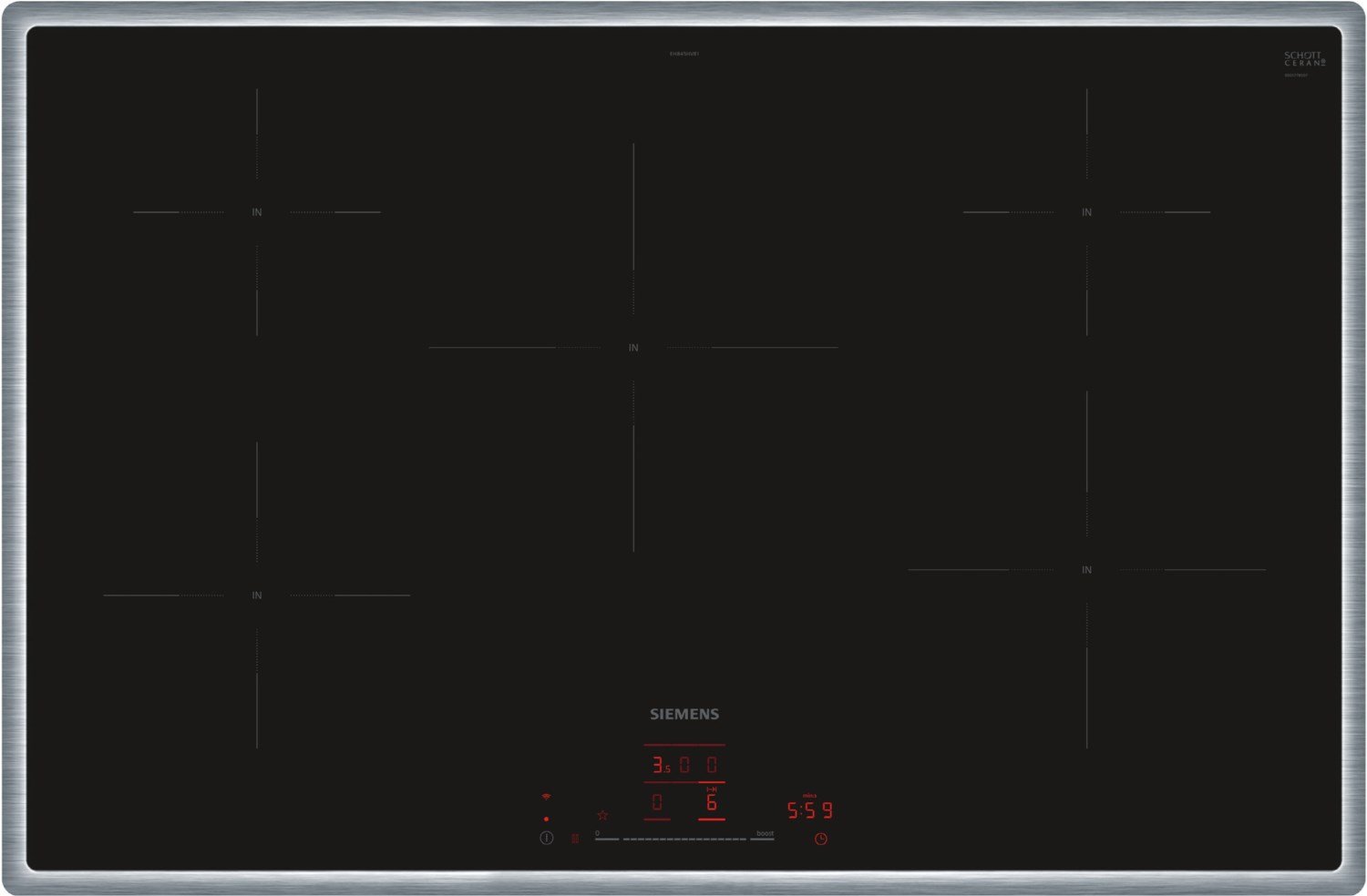 EH845HVB1E Autark-Induktionskochfeld edelstahl