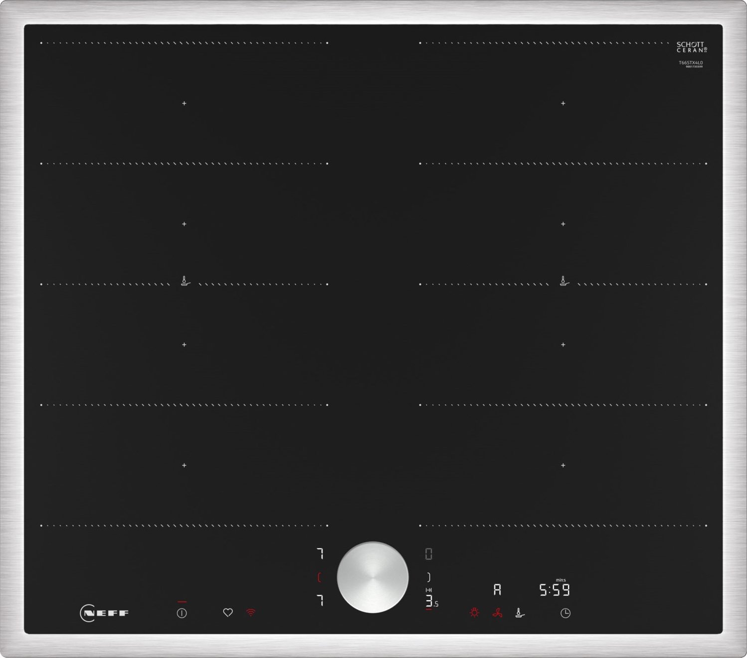 T66STX4L0 Autark-Induktionskochfeld edelstahl