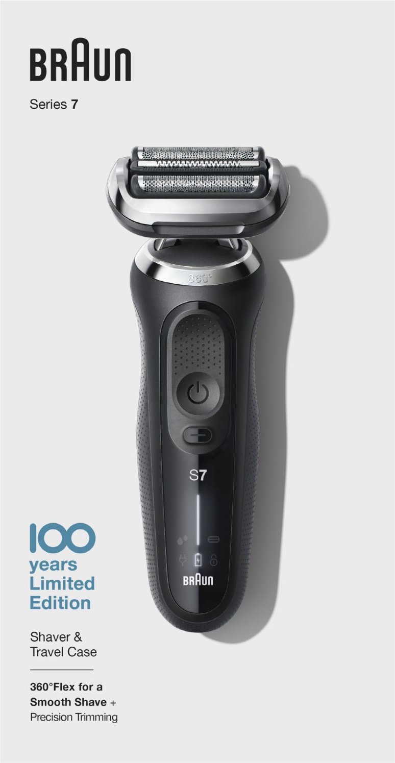 100 Jahre Series 7 (70-S1200s) Trocken-Nass Rasierer schwarz