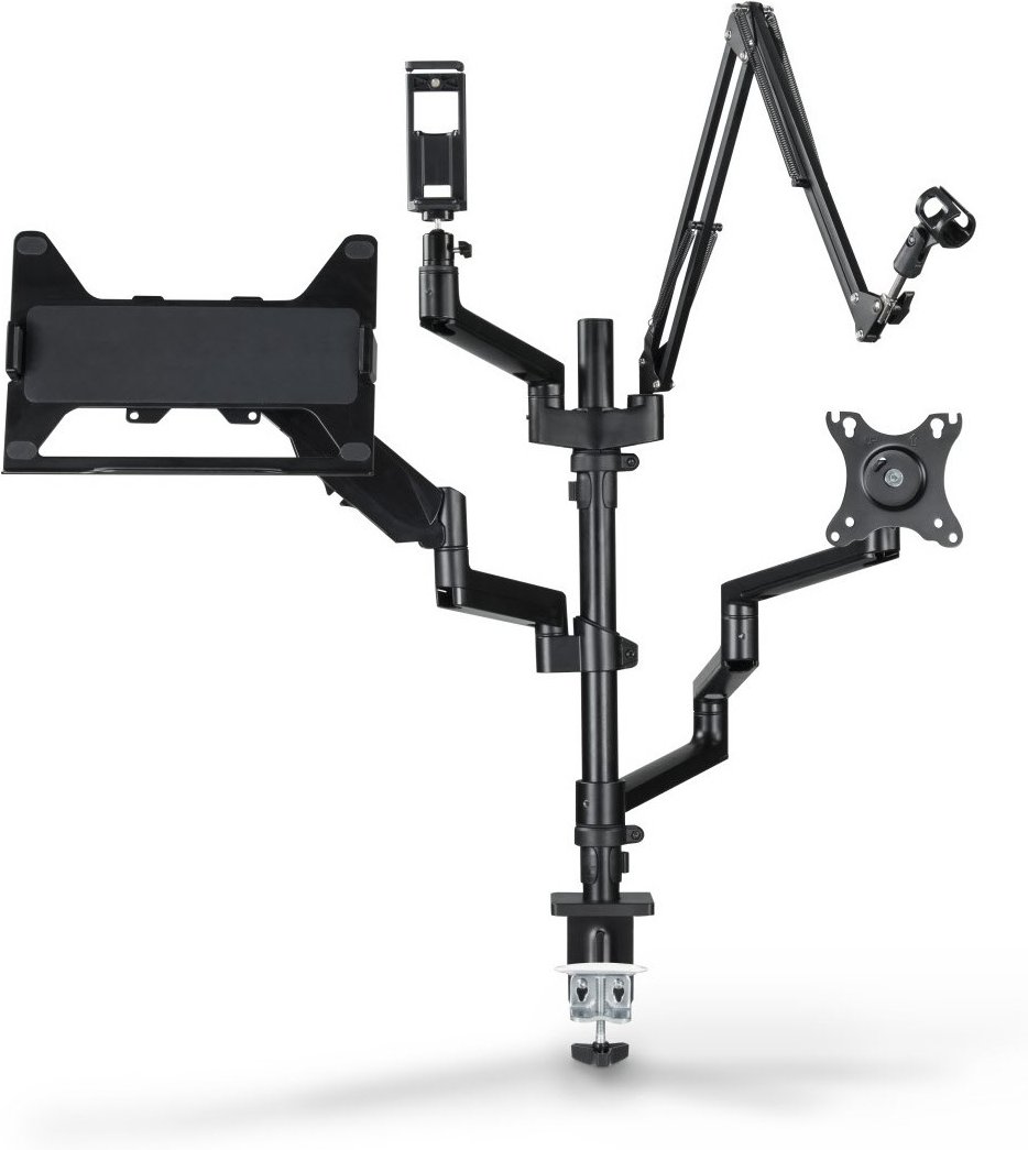 Monitorhalterung 4 Arme für Streaming Setup schwarz