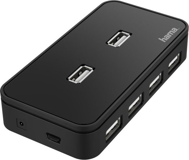 USB-Hub 7 Ports USB 2.0, 480 Mbit/s schwarz