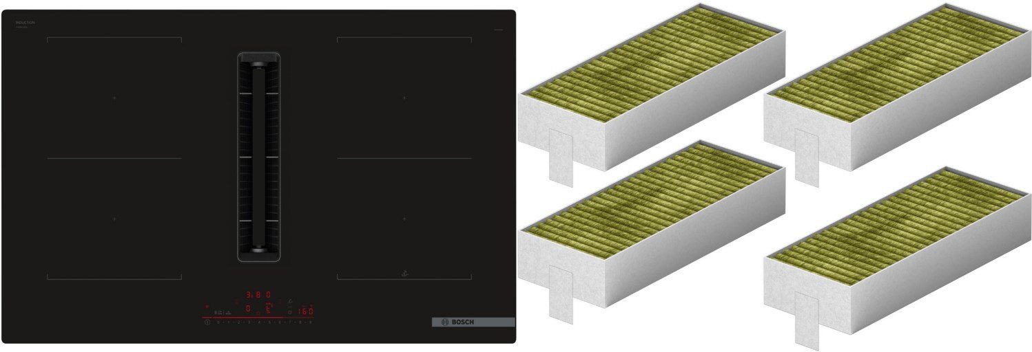 MKV80C1DP Autark-Induktionsfeld mit Dunstabzug bestehend aus PVQ811H26E + HEZ9VRCR1 rahmenlos