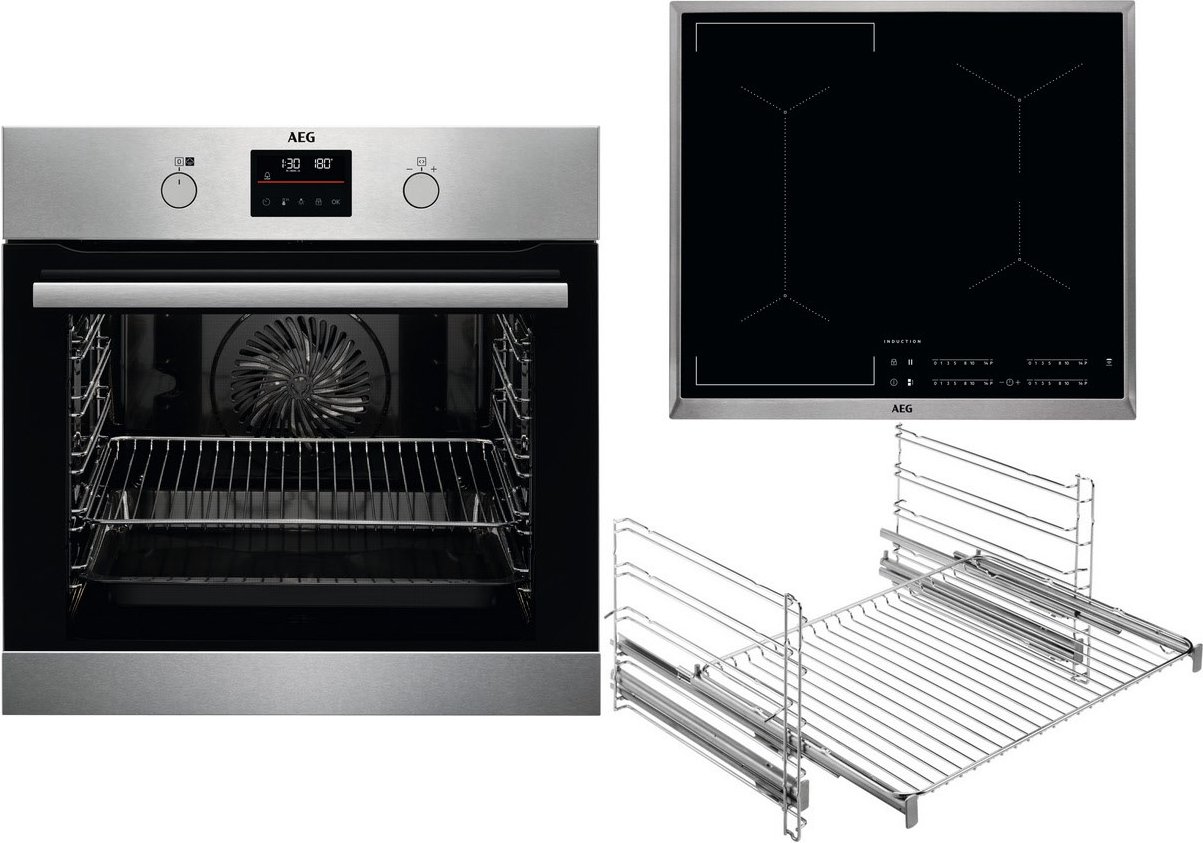 EURB306PI Herdset mit Induktionskochfeld bestehend aus BPB355060M+IKS6444XXB+TR2LFV edelstahl/cleansteel + edelstahl