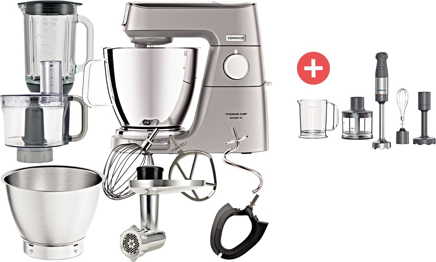 KVL85.594SI Küchenmaschine + Dein Geschenk: Kenwood HBM 60.307 GY Edelstahl-Stabmixer
