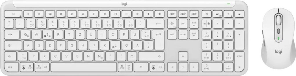 Signature Slim Combo MK950 (DE) Kabelloses Tastatur-Set grauweiß
