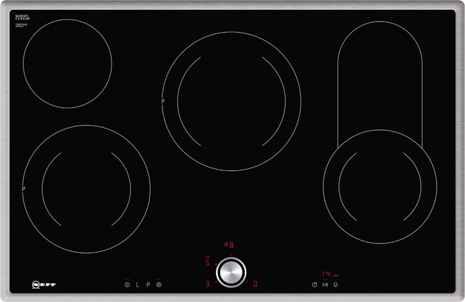 TBT 1816 N Autark-Glaskeramikfeld edelstahl