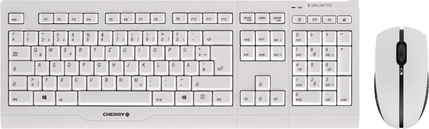 B.Unlimited 3.0 (DE) Kabelloses Tastatur-Set weiß/grau