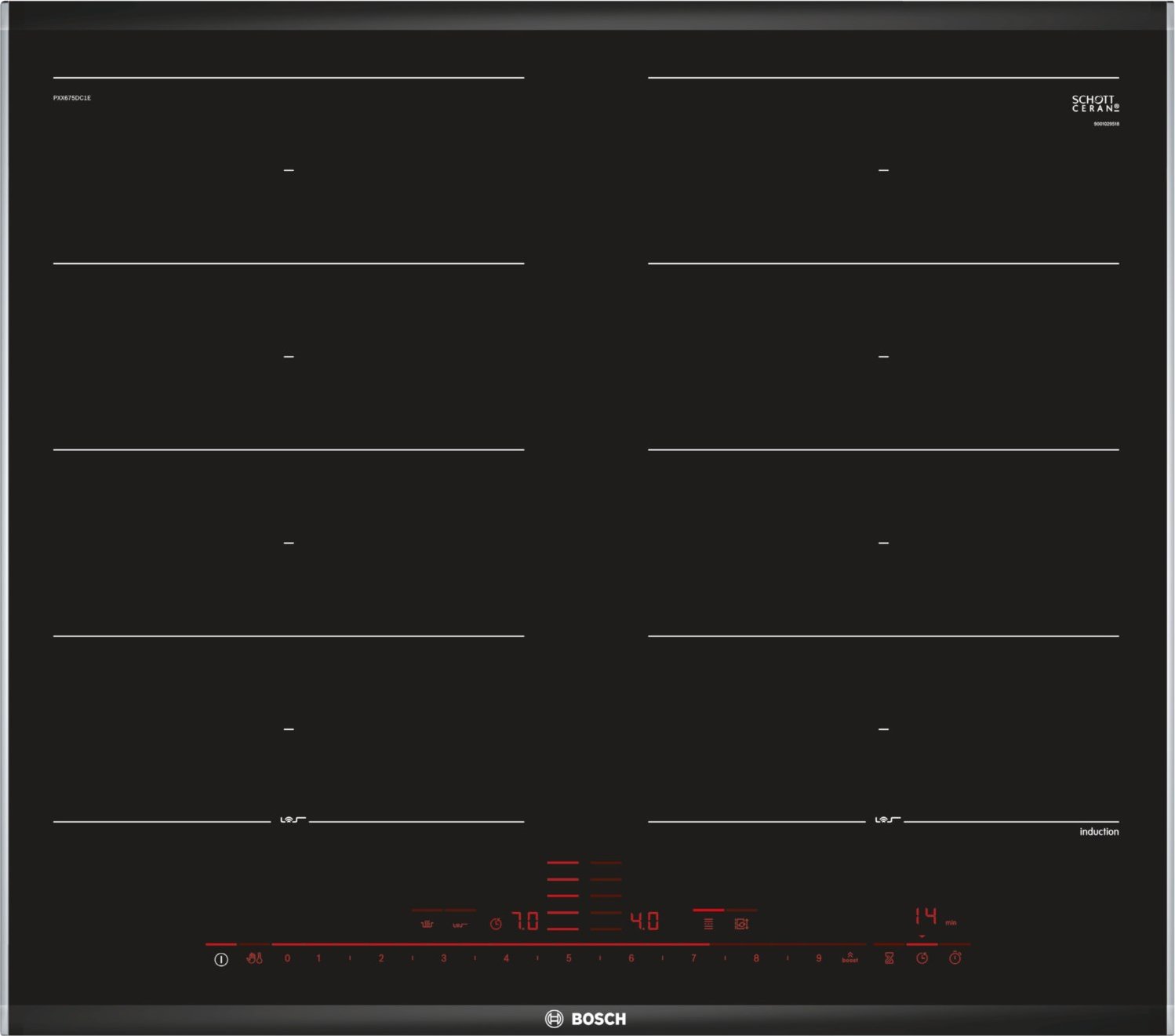 PXX675DC1E Induktionskochfeld edelstahl/Facette