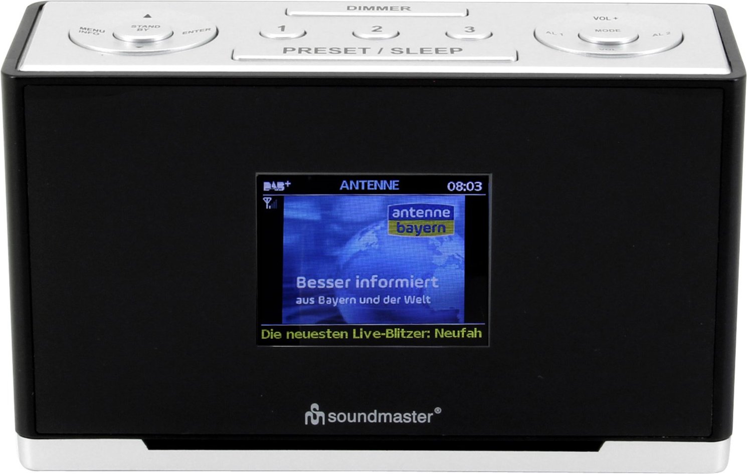 UR240SW Uhrenradio silber/schwarz