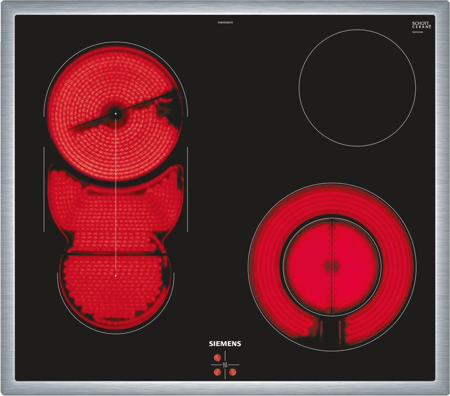 EA645GMA1E Glaskeramikfeld edelstahl