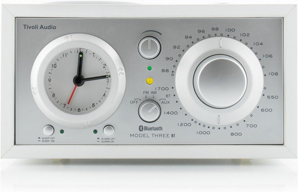 Model Three BT Uhrenradio weiß/silber