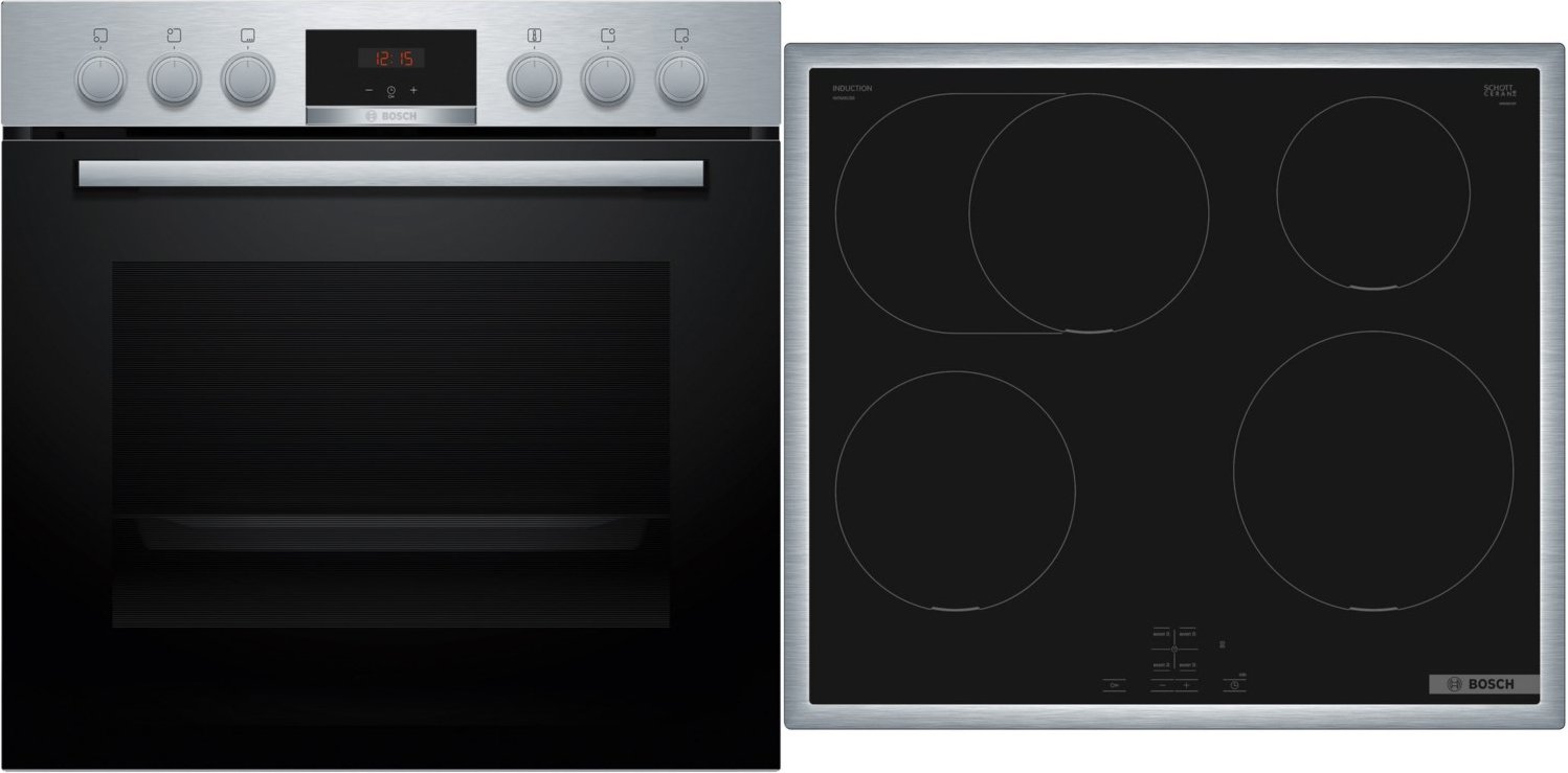 HND415LS62 Herdset mit Induktionskochfeld bestehend aus HEA513BS4 + NIF645CB5E