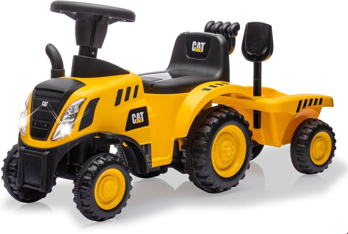 Rutscher Caterpillar Traktor mit Anhänger gelb