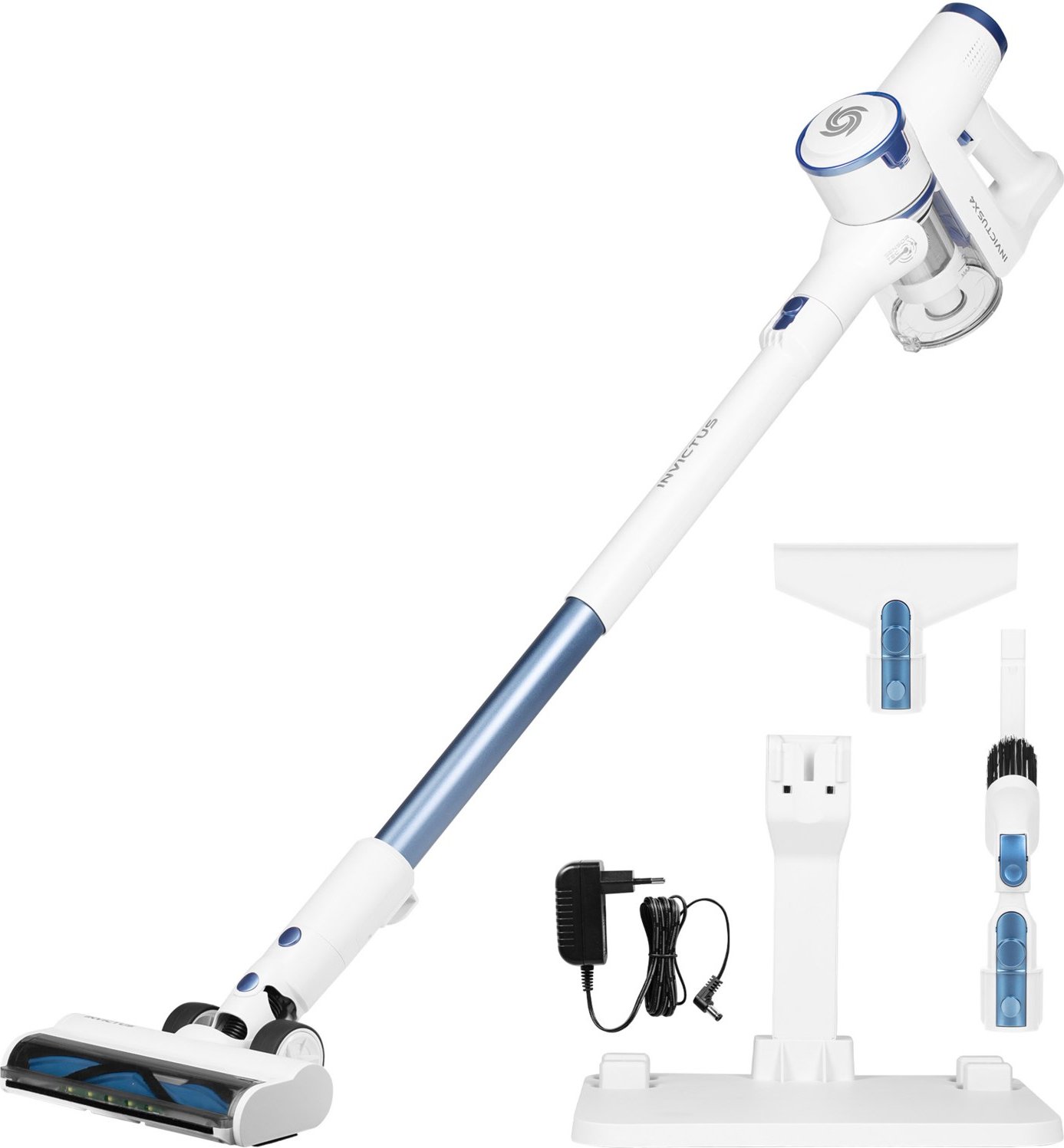 X4 Set 11tlg. Akku-Stielstaubsauger weiß/blau