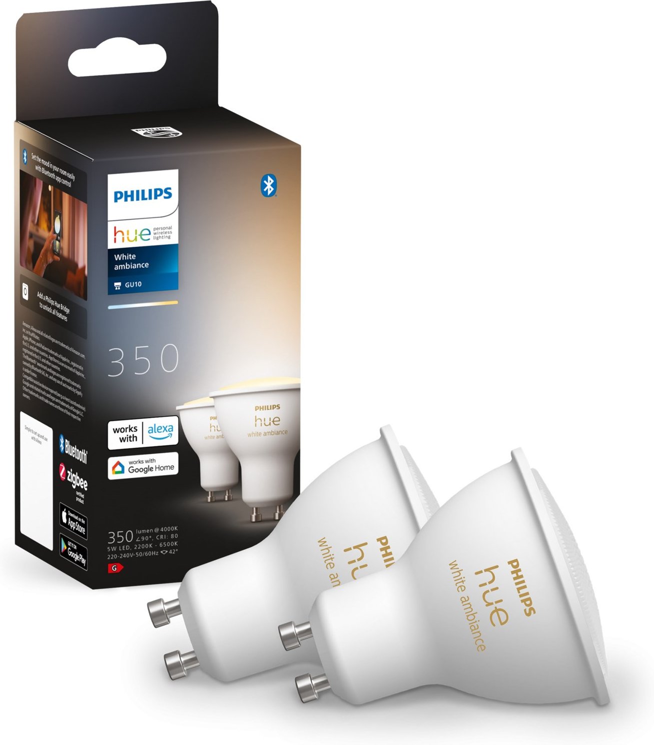Hue White Ambiance GU10 350lm LED-Reflektor Doppelpack