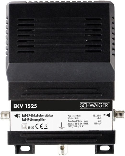 SAT-ZF Einkabelverstärker (25 dB) schwarz/silber