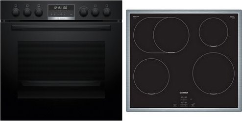 Thumbnail - HND675LS67 Herdset mit Induktionskochfeld bestehend aus HEB578BB4 + NIF645CB5E schwarz/schwarz
