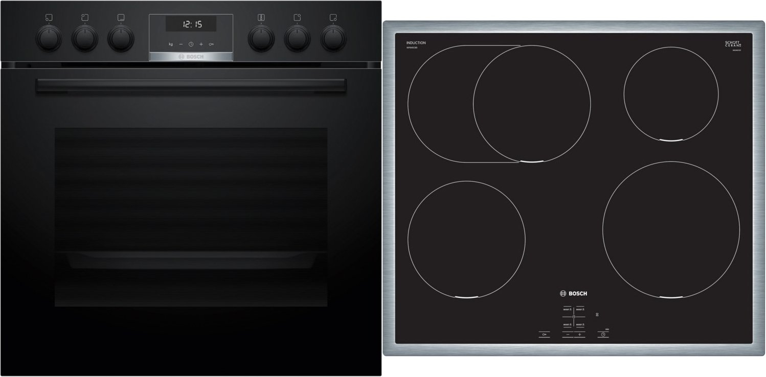 HND615LS67 Herdset mit Induktionskochfeld bestehend aus HEB517BB4 + NIF645CB5E