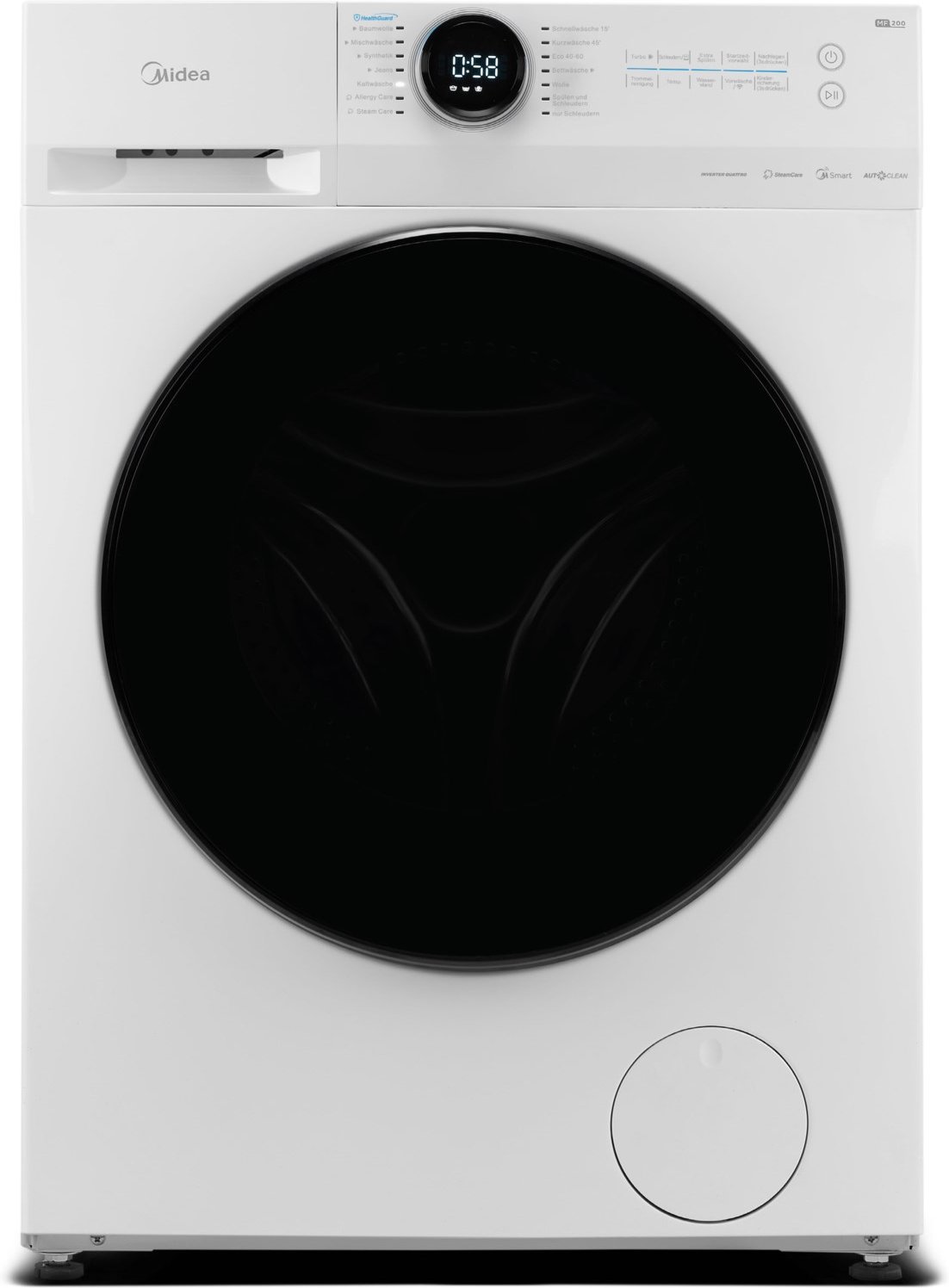 MF200W100WB-14A Stand-Waschmaschine-Frontlader weiß, 10 kg, 1400 U/min, 80 dBA