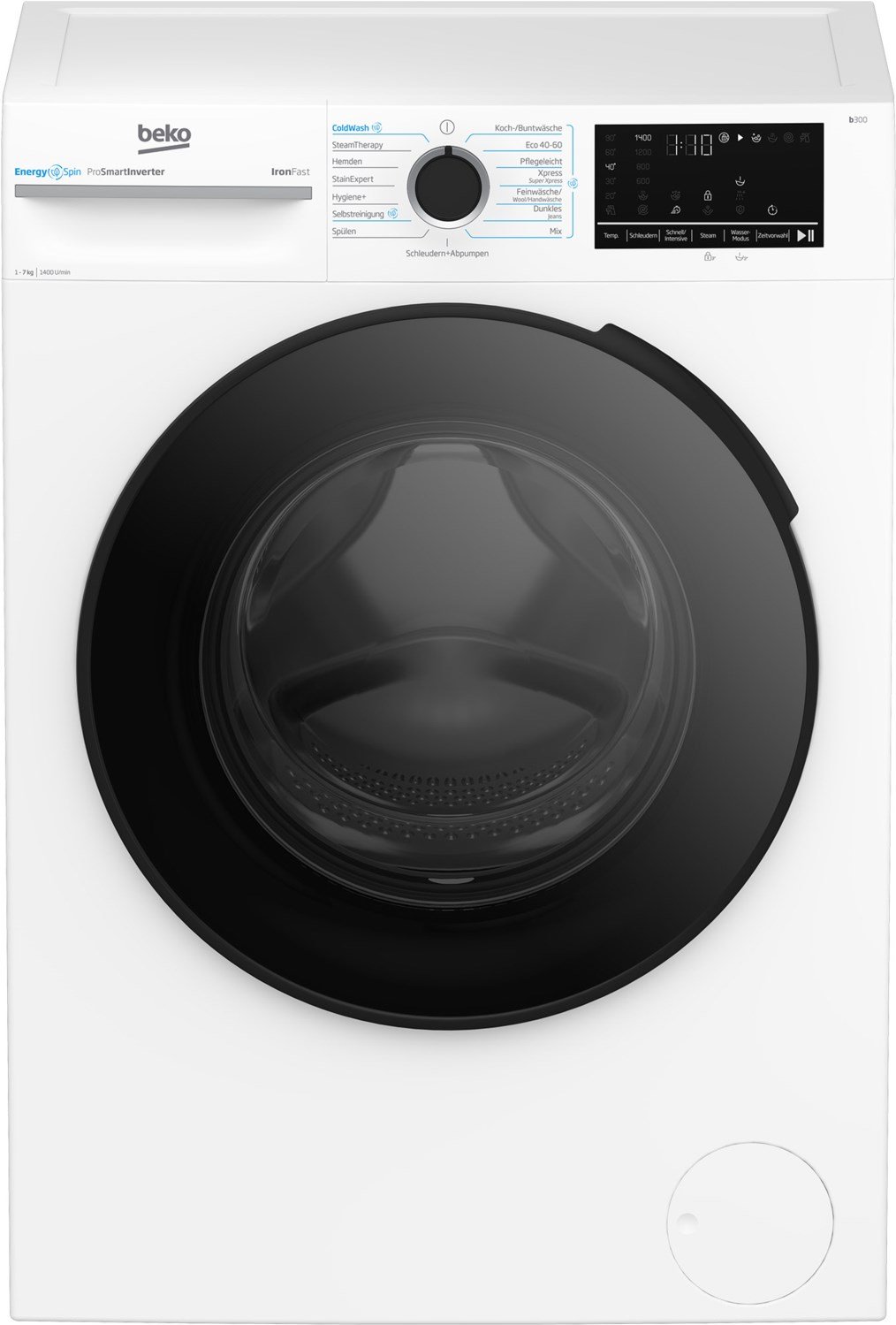 BM3WFU4741A Stand-Waschmaschine-Frontlader weiß, 7 kg, 1400 U/min, 76 dBA