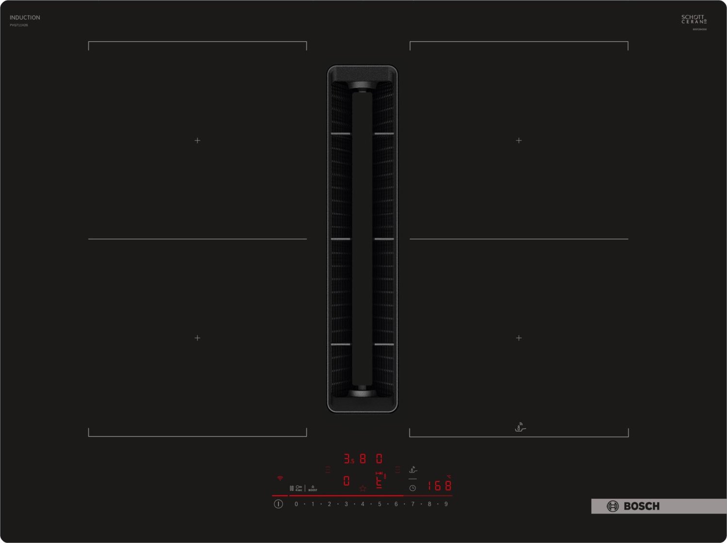PVQ711H26E Autark-Induktionsfeld mit Dunstabzug rahmenlos
