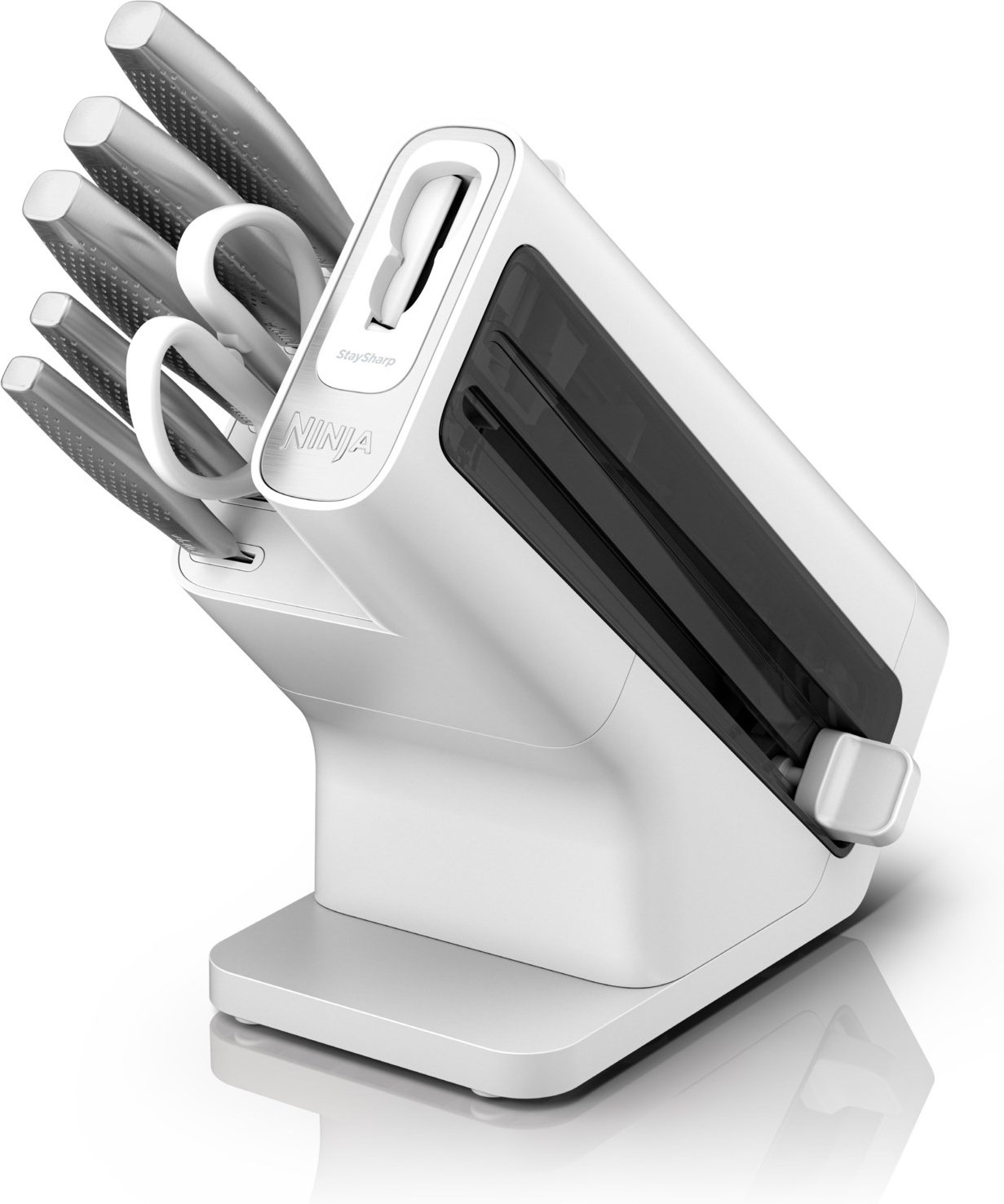 StaySharp Messerblock mit Schleifer weiß/edelstahl