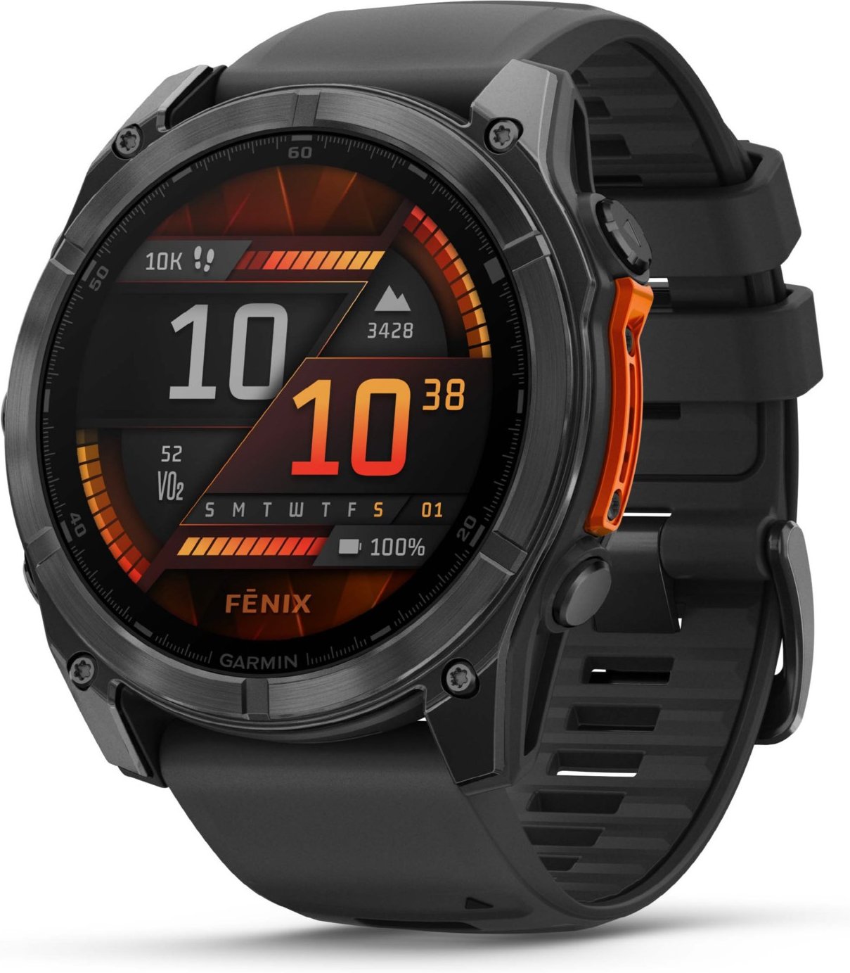 fenix 8 (51mm) Smartwatch mit QuickFit-Silikon-Armband (26mm) schwarz/schiefergrau