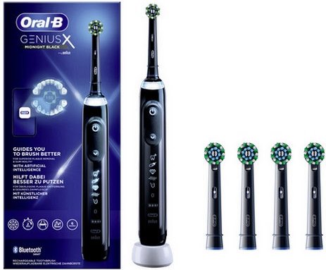 Genius X + Pro CrossAction (4 Stk.) Elektrische Zahnbürste midnight black