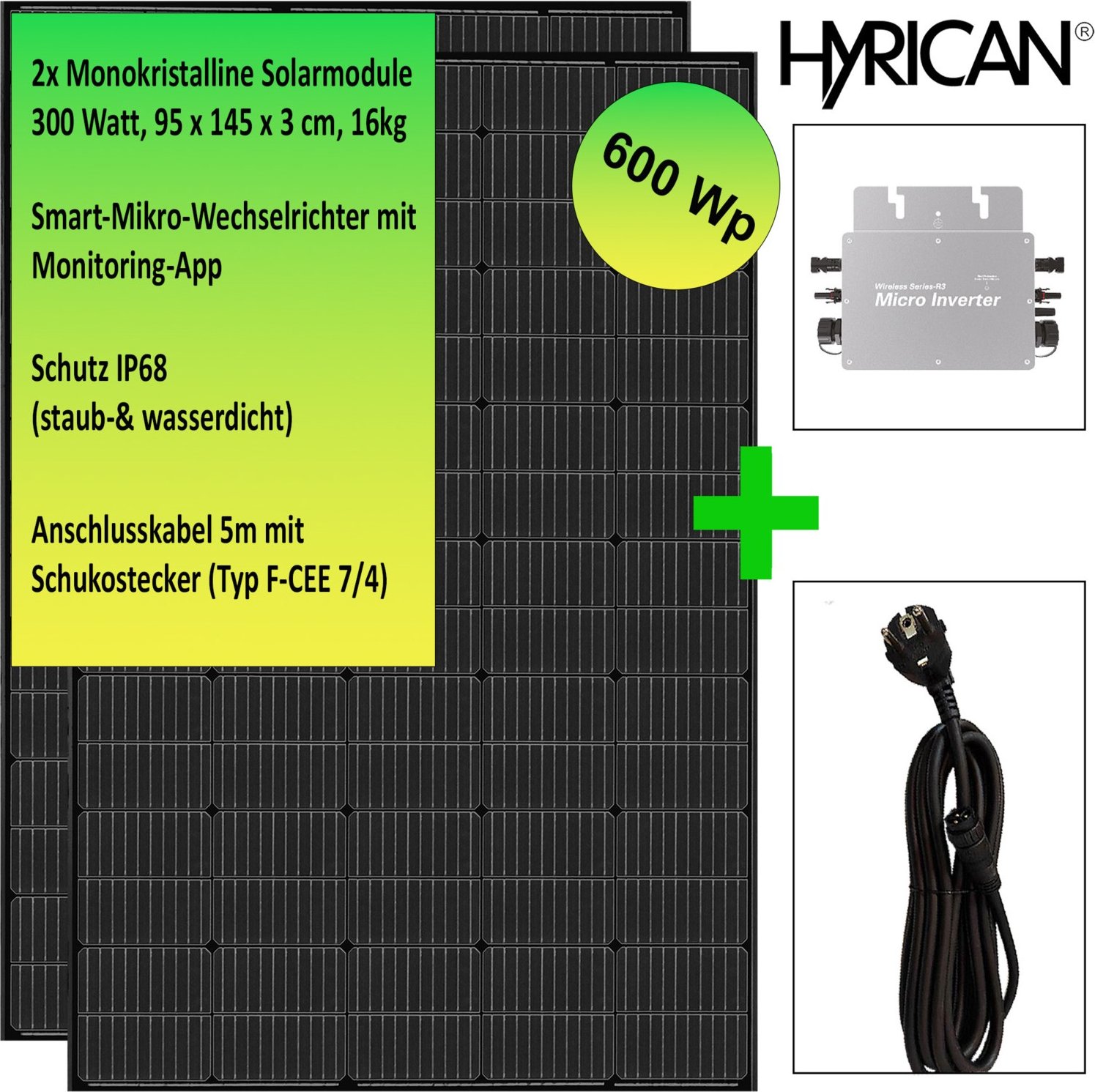 Balkonkraftwerk WVC600 schwarz/silber