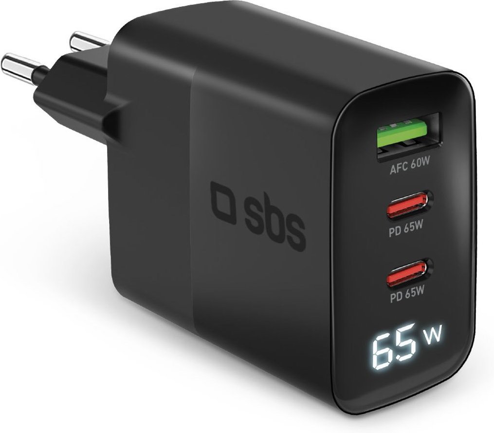 2xUSB-C/USB LCD GaN Ladegerät (65W) schwarz