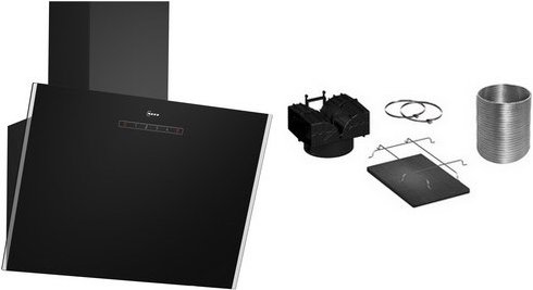 DMK63IDS Kopffrei-Dunstabzugshaube bestehend aus D63IDK1S0 + Z51GIU1X3 schwarz