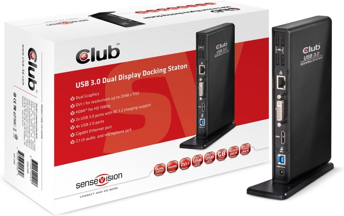 USB 3.0 Dual Display Dockingstation schwarz