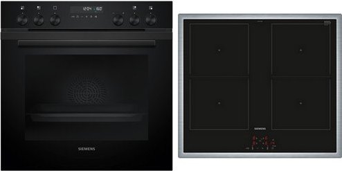 PQ522VAAB Herdset mit Induktionskochfeld bestehend aus HE278GBB4 + EM645CQB6E schwarz/edelstahl