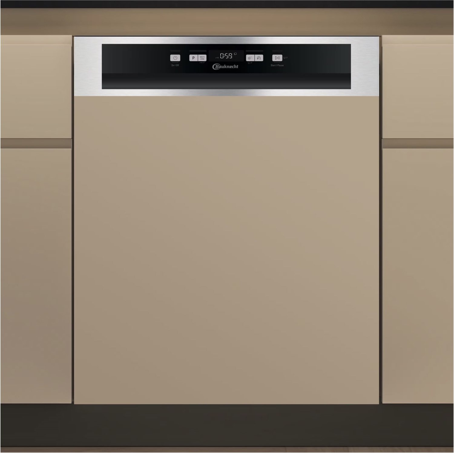 B0B D651A X Teilintegrierter Einbau-Geschirrspüler 60 cm edelstahl-Look