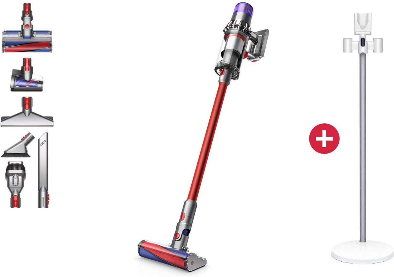 V11 Fluffy Akku-Stielstaubsauger + Dein Geschenk: Dyson Floor Dok Freistehende Ladestation