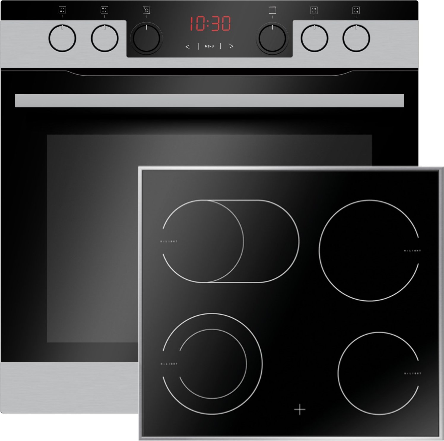 EHC 933 600 E Herdset edelstahl + edelstahl