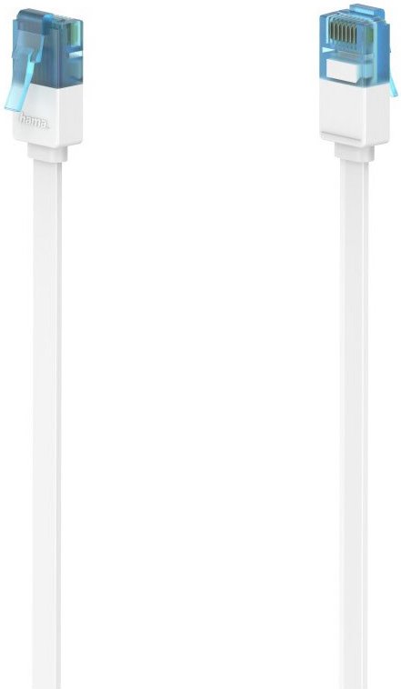 Netzwerkkabel Cat.6a U/UTP (15m) Flach weiß