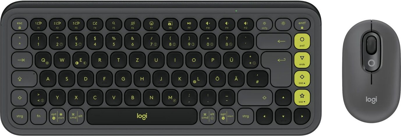 POP Icon Combo (DE) Kabelloses Tastatur-Set grafit/grün