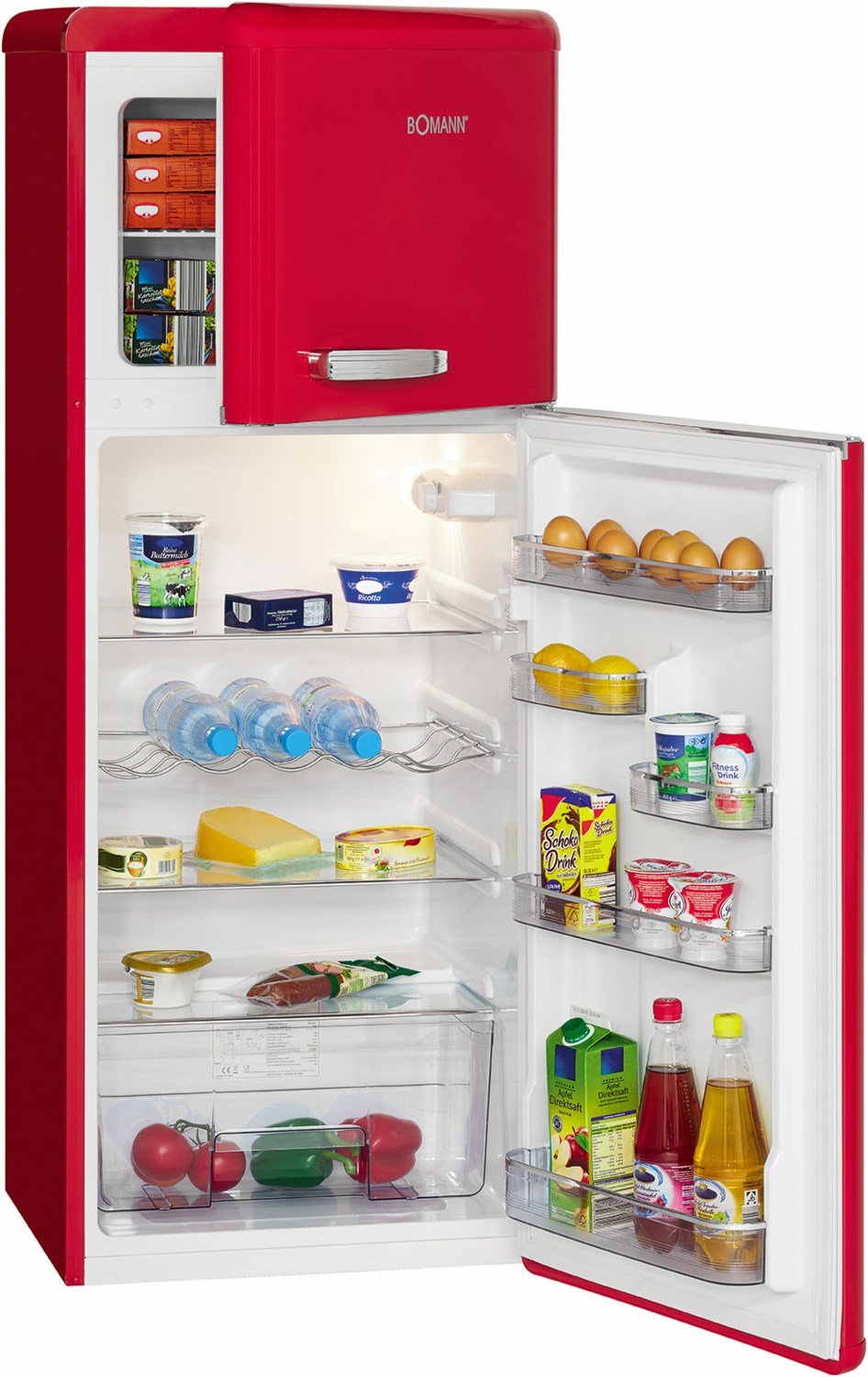 DTR 353 Standkühlschrank mit Gefrierraum rot