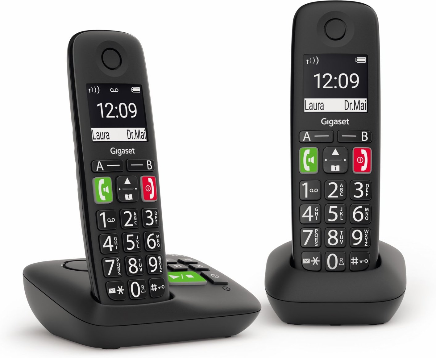 E290A Duo Schnurlostelefon mit Anrufbeantworter schwarz