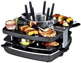Design Raclette-Fondue-Set schwarz