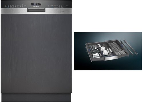 SN55ESS0BD Teilintegrierter Einbau-Geschirrspüler 60 cm bestehend aus SN55ES00BD + SZ36DB04 gebürsteter Stahl