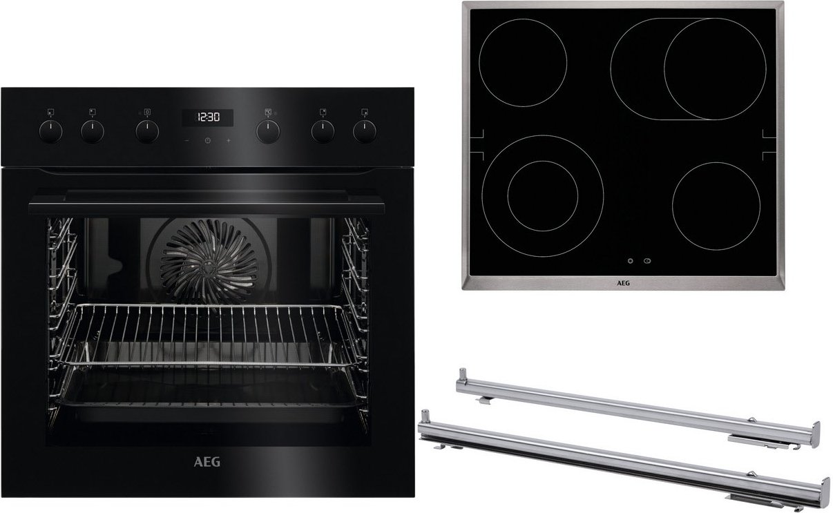 Kombi 4024S Herdset bestehend aus EES435020B+HE604062XB+TR1LFV schwarz + edelstahl