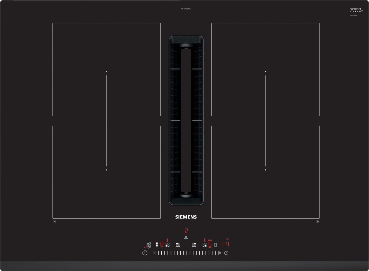 ED731FQ15E Autark-Induktionsfeld mit Dunstabzug schwarz