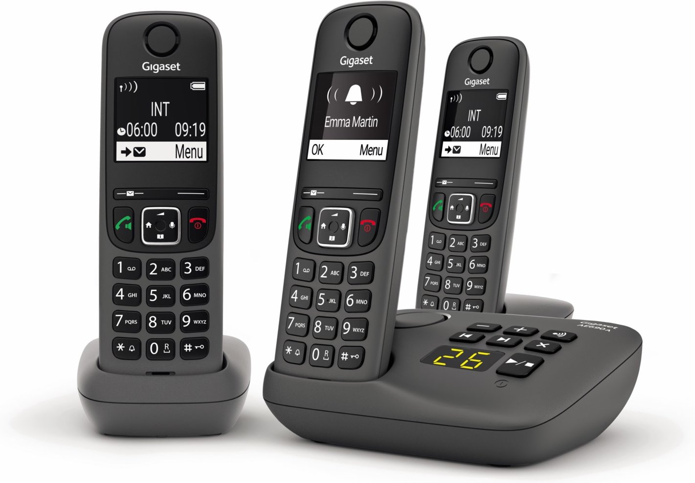 AE690A Trio Schnurlostelefon mit Anrufbeantworter anthrazit