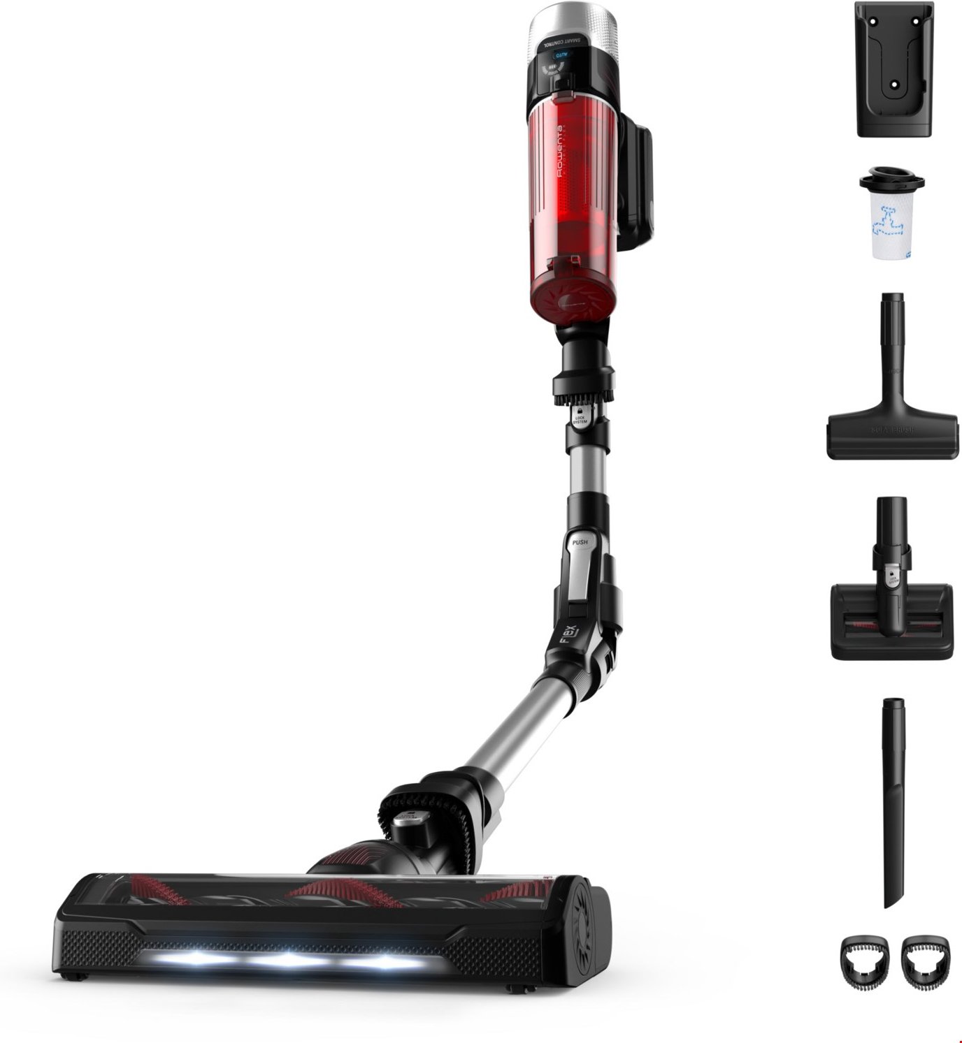 RH2077 XForce Flex 9.60 Animal Akku-Stielstaubsauger rot/schwarz